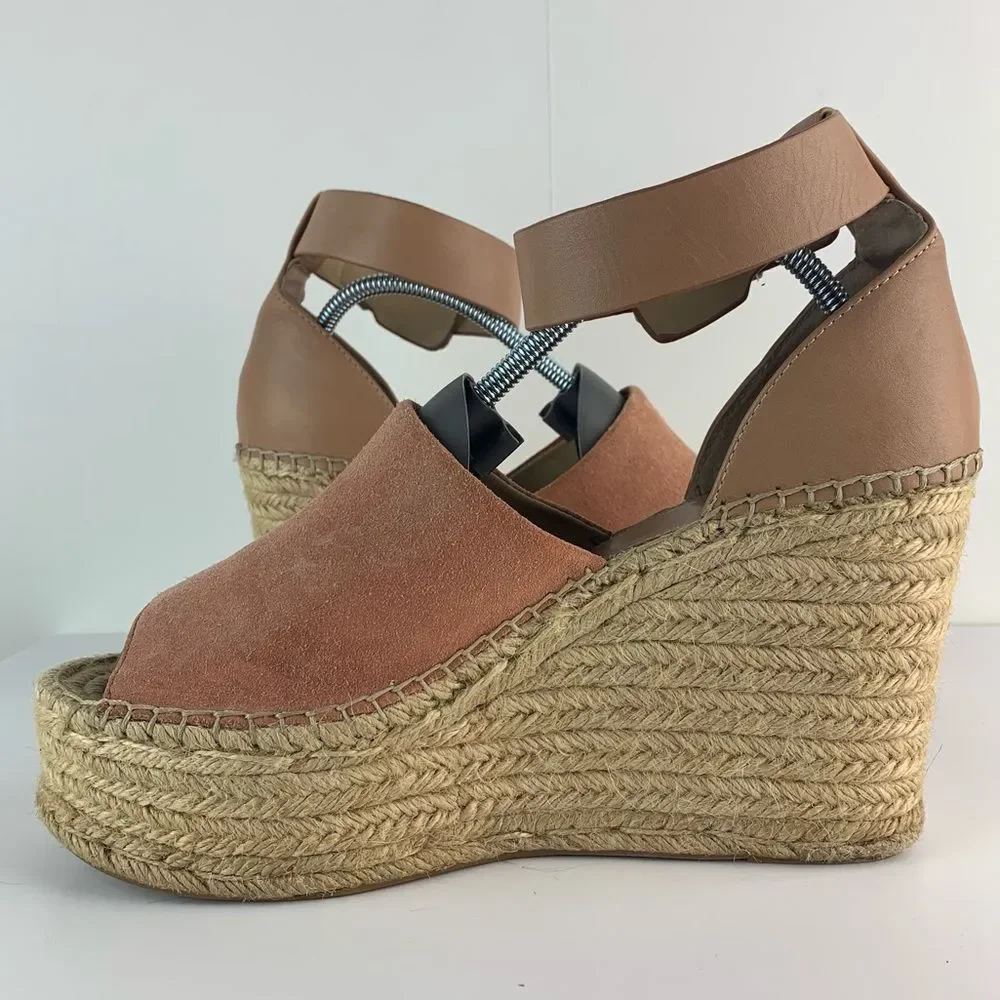 Marc Fisher LTD Women's Mladalyn High Platform Espadrille Wedge Sandals Size 9.5